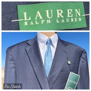 LAUREN‎ Ralph Lauren new with tags  Wool Blazer Men 46L gold buttons Navy Coat